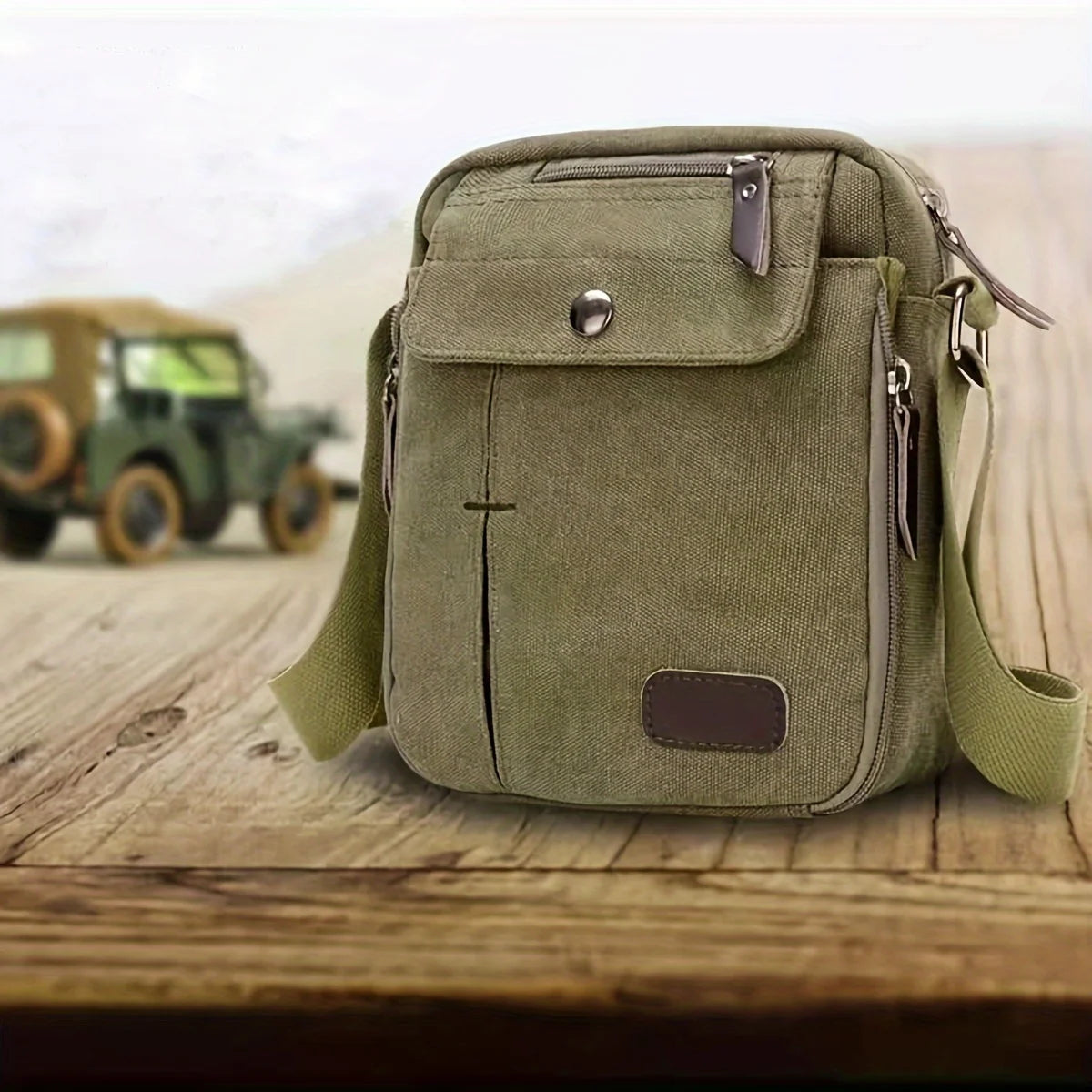 Unisex Canvas Crossbody Bag, Korean Style Outdoor Multi-Purpose Casual Shoulder Bag for Men, 1-Pack Viralgem Store