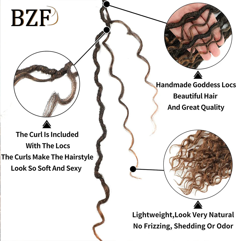 TBUG Goddess Faux Locs Crochet Hair 22 Inch 1B River Locs Braid Curly Hair Faux Locs Synthetic Braiding Hair Extension For Women Viralgem Store