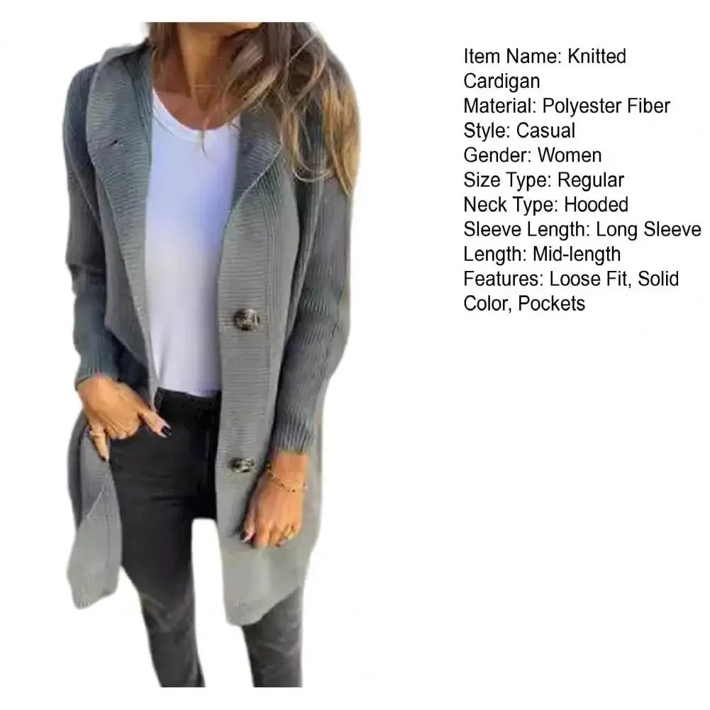 VIta Sweater Gothic Clothes Women Button Autumn Big Size Cardigan Long Sleeve Gray Sweater Polo Sweater Women