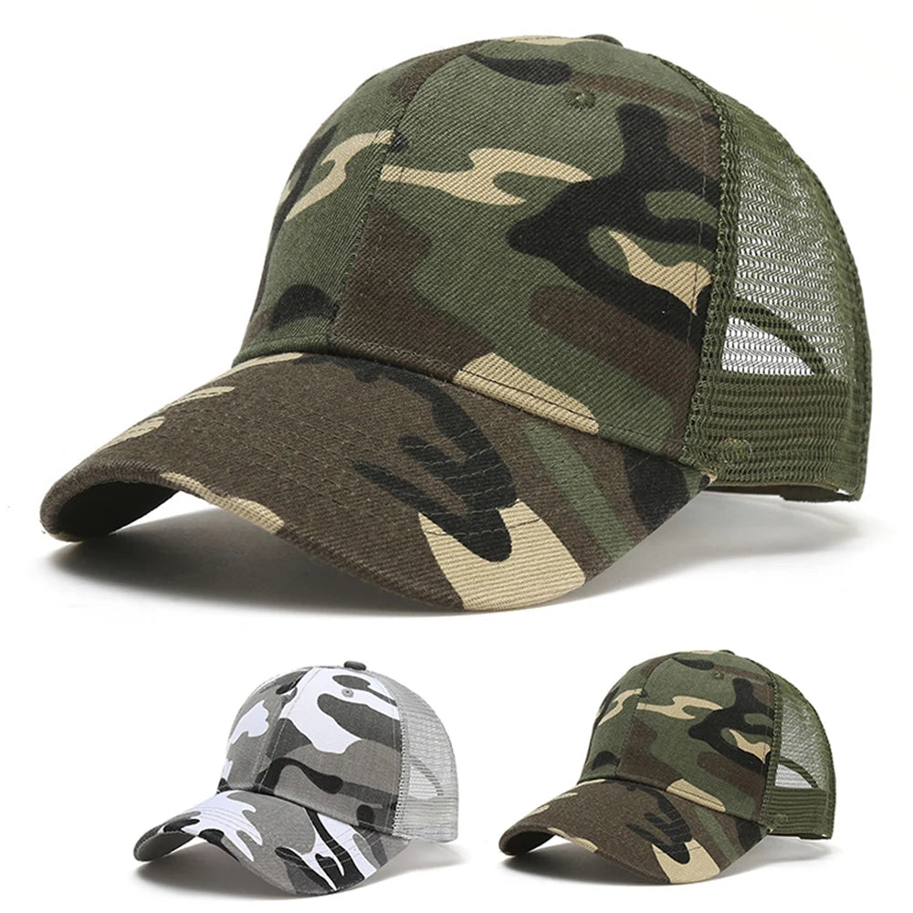 Spring Summer Sun Hat Caps For Men Women Adjustable Baseball Cap Breathable Mesh Trucker Cap Camouflage Baseball Hat Viralgem Store