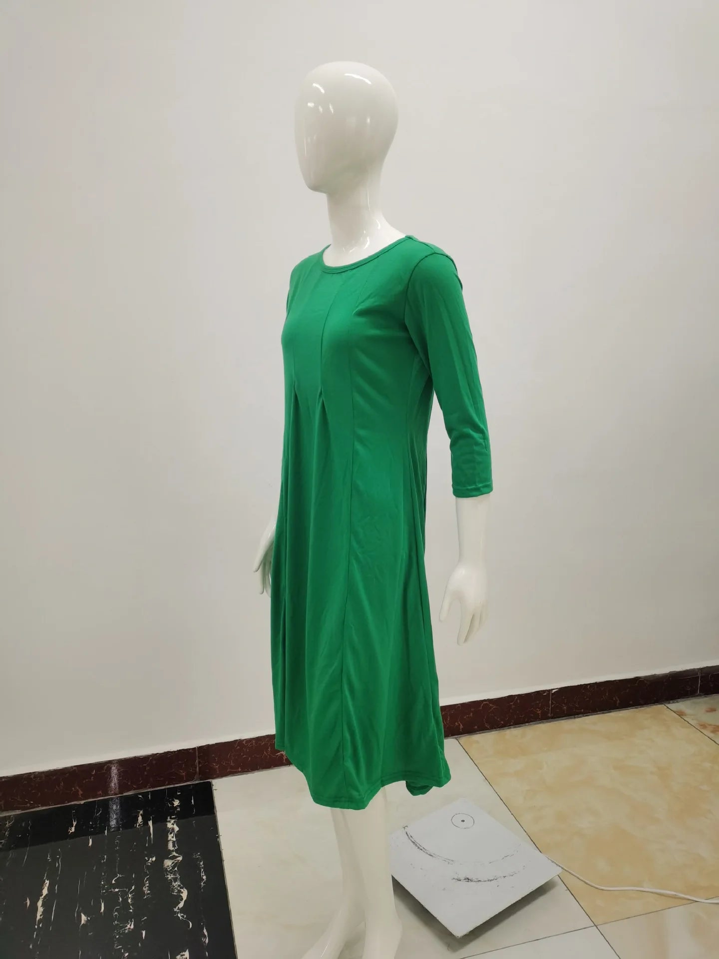 Women Autumn Solid Party Midi Dress Casual O Nesk Half Sleeve Office Lady Red Green Slim Elegant Dresses  Robe Ete XXL  Vestidos Viralgem Store