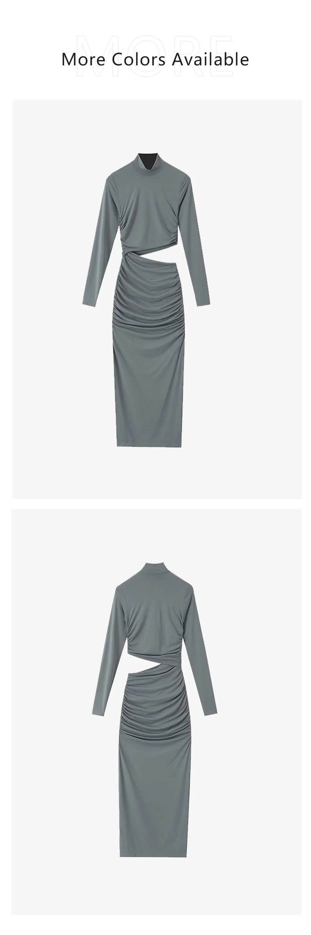 UNIZERA 2023 Autumn/Winter New Product Women's New Fashion Style Slim Opening Design High Neck Slim Fit Dress Viralgem Store