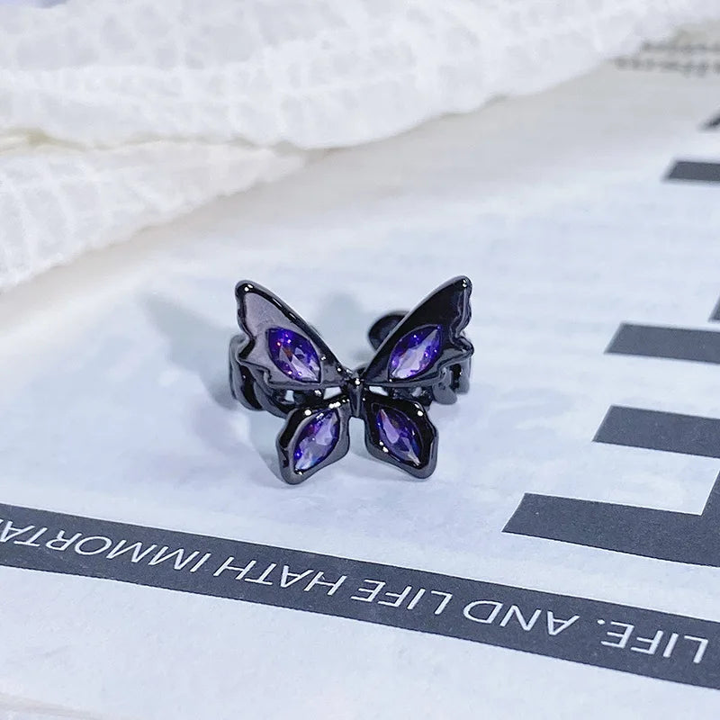 2025 Dark Gothic Irregular Zircon Adjustable Unisex Ring