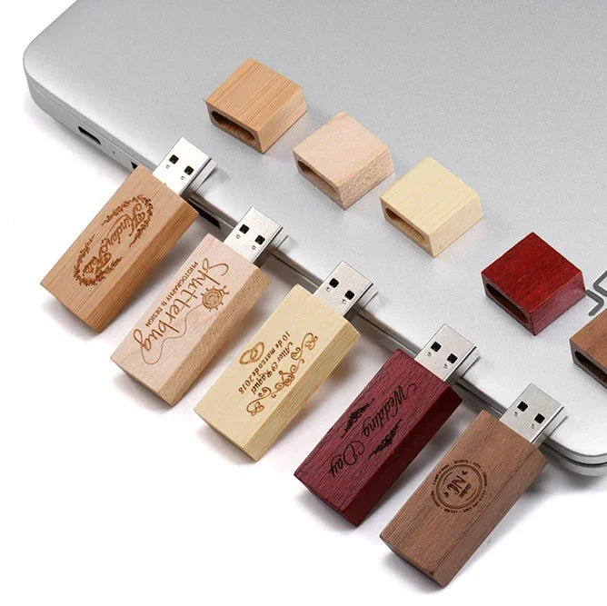 Wooden USB 3.0 Flash Drive 128GB High Speed Pen Drive 64GB Free Custom Logo Memory Stick Photography Wedding Gifts Pendrive 32GB