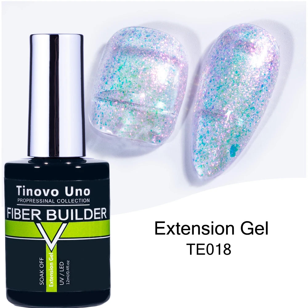Tinovo Uno 41 Colors Builder Nail Gel in A Bottle Fiber Gel for Extensions Semi Permanent UV Building Poly Acrylic Nails Liquid