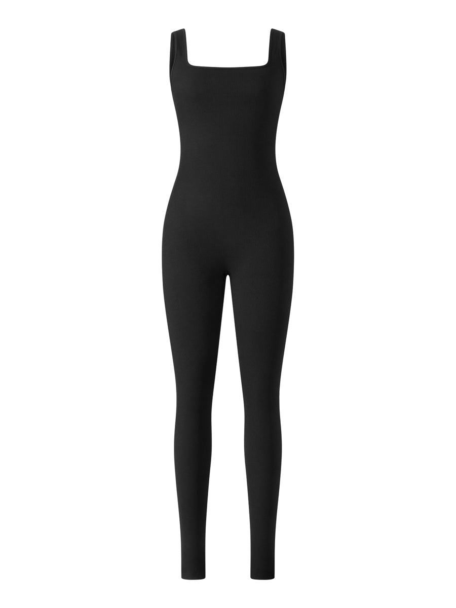 Women Sleeveless Bodycon Jumpsuit Summer Solid Color U-neck Romper Pants Streetwear Clubwear Viralgem Store