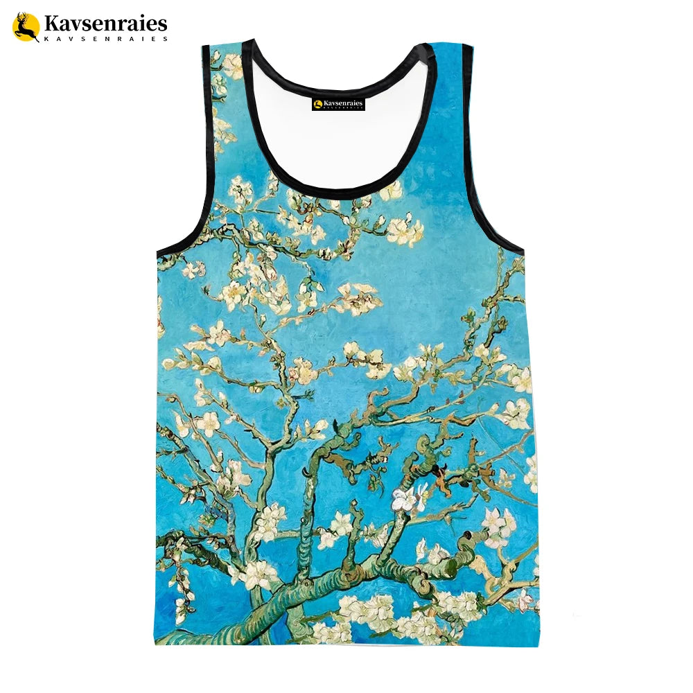 Van Gogh Oil Painting 3D Printed Tank Tops Men Summer Vest Women Casual Sleeveless Shirts Hip Hop Streetwear Oversized Tops