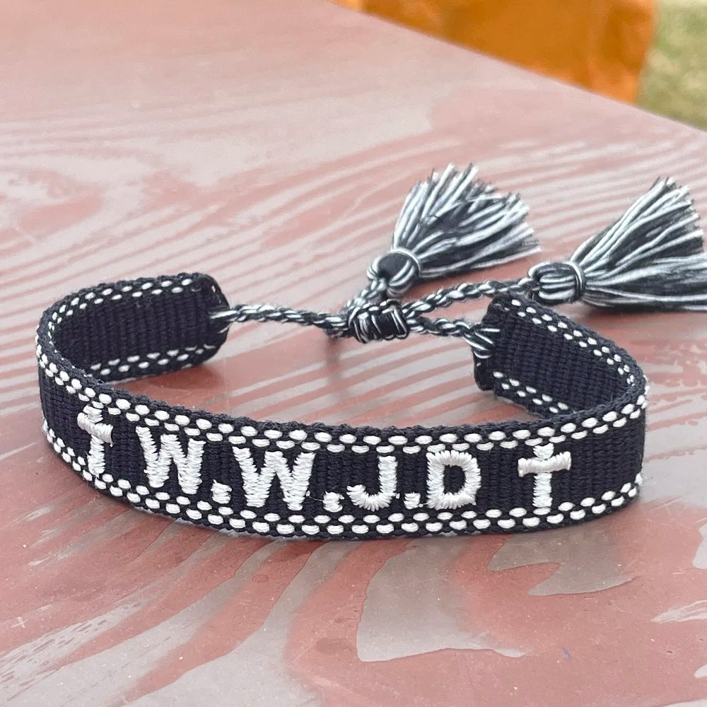 W.W.J.D. | WWJD Woven Bracelets San Benito Medal Bracelet Adjustable Stacking Jewelry