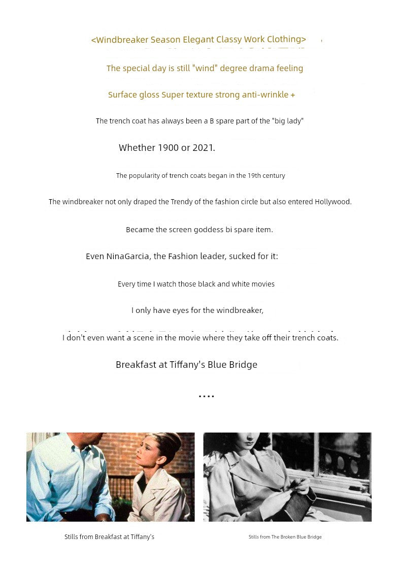 2024 Yi Element Spring & Fall New Arrival Chameleon Khaki Long Trench Coat British Style Work Clothing Trench Coat for Women In Stock