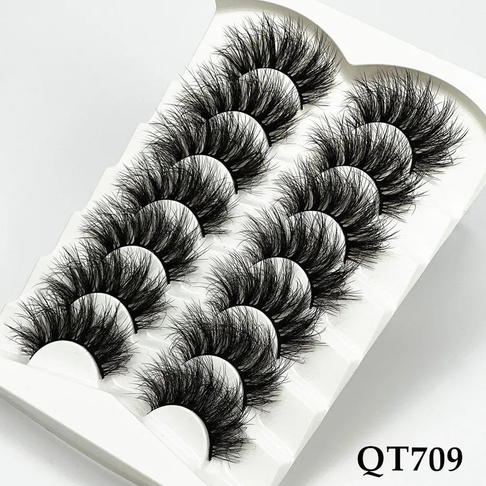 5/7/8 pairs 3D mink Lashes ,soft fluffy natural false eyelashes，individual eyelash extension, makeup tools lashes wholesale