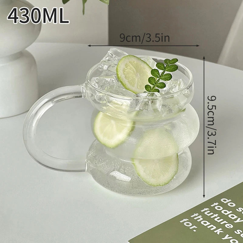 250ml-865ml INS Glass Cup Pineapple Shape Coffee Mug Transparent Cocktail Bar Beverages Soda Water Juice Mugs Cup Drinkware Viralgem Store