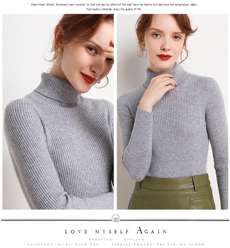 Women Turtleneck Sweater Knitted Soft Pullovers Cashmere Jumpers Basic Soft Sweaters For Women 2024 Autumn Winter