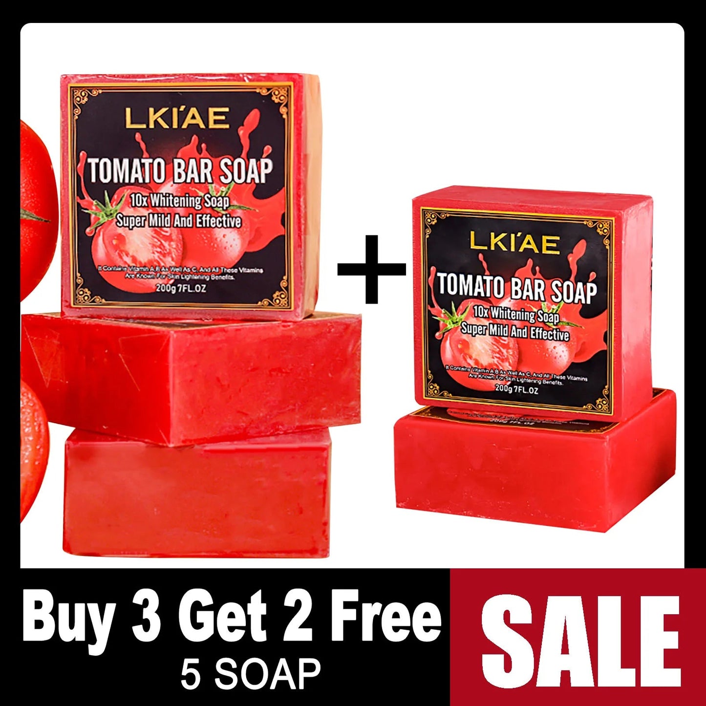 AILKE Organic Tomato Soap Bar, Lightening Skin, Deeply Clean, Exfoliate, Remove Dark Spots, Moisturizing, For Face and Body Viralgem Store