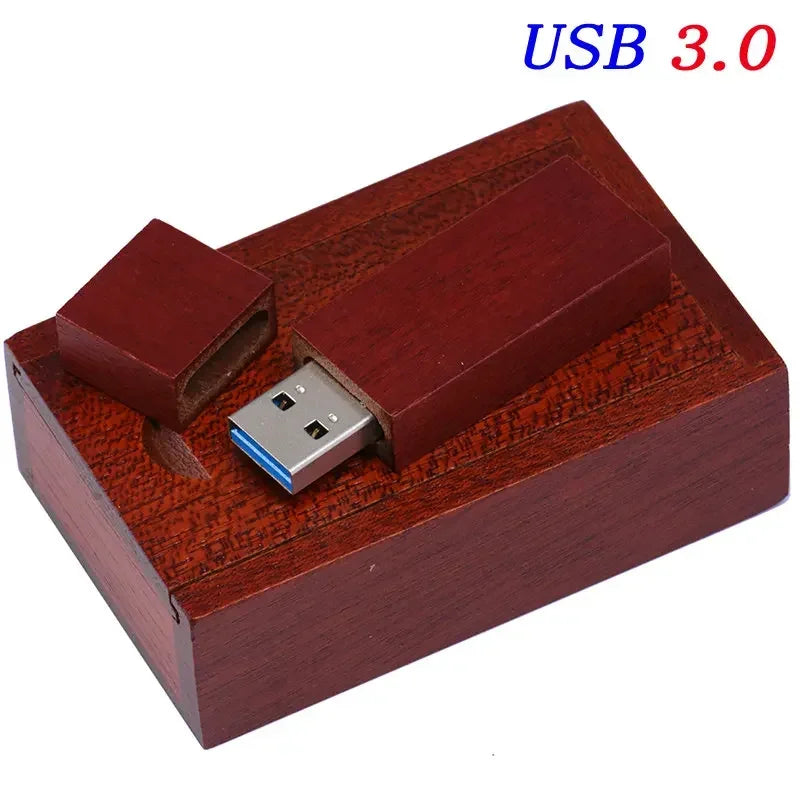 Wooden USB 3.0 Flash Drive 128GB High Speed Pen Drive 64GB Free Custom Logo Memory Stick Photography Wedding Gifts Pendrive 32GB