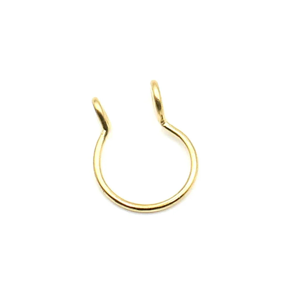 2 Sizes U Shaped Fake Nose Ring Hoop Septum Rings Stainless Steel Nose Piercing Fake Piercing Oreja Pircing Jewelry