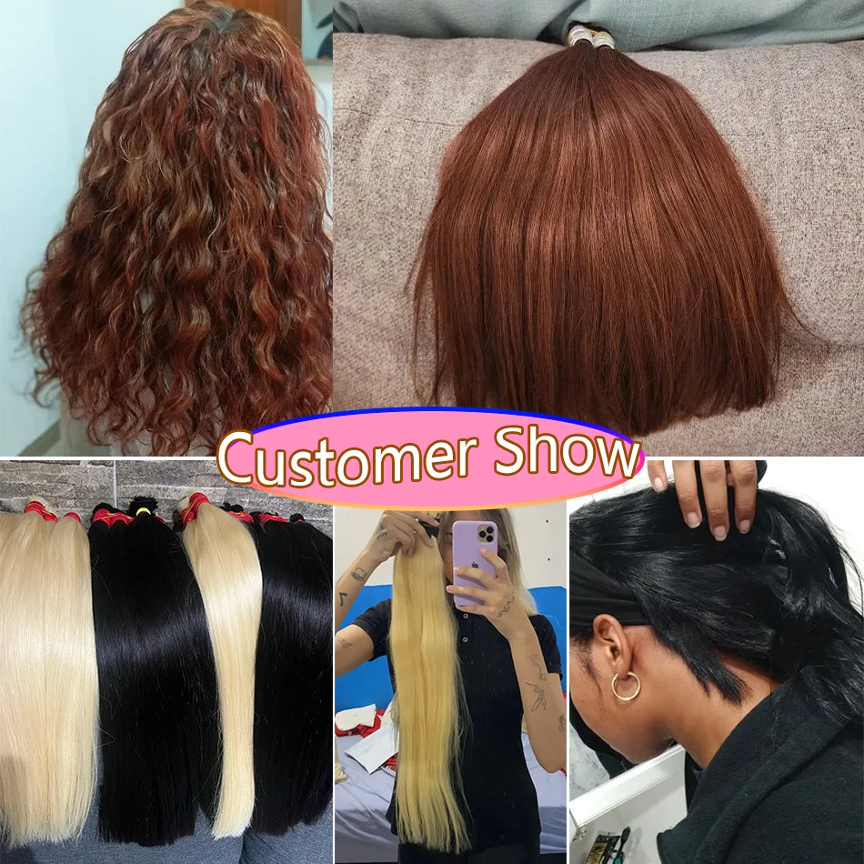 613 cabelo solto Human Hair Bulk For Braiding No Weft Human Hair Extensions Cheveux Naturel Vietnamita 613 Blonde pelo suelto