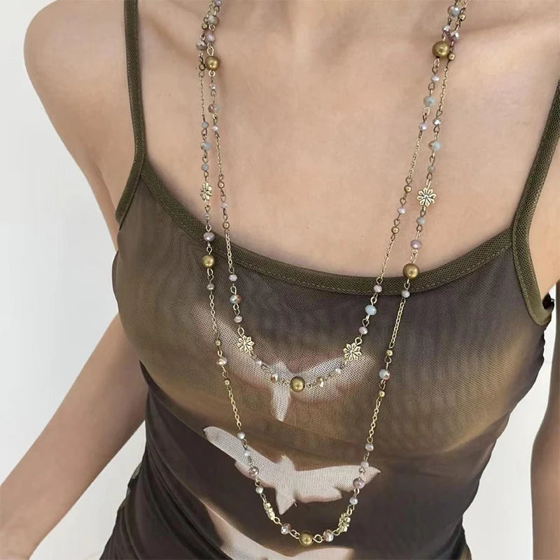 1PC Bohemian Beaded Long Sweater Necklace Women's Fashion Stackable Long Necklace Viralgem Store