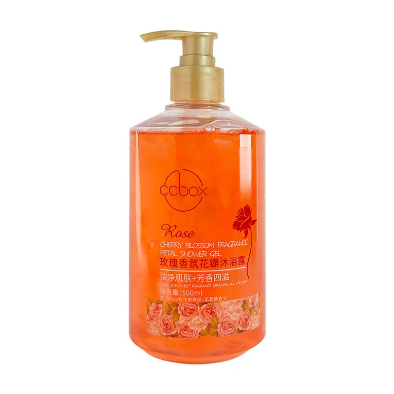 500ml Petal Cherry Blossom Rose Fragrance Petal Body Wash Fragrance Lasting Fragrance Moisturizing Body Family Pack Viralgem Store
