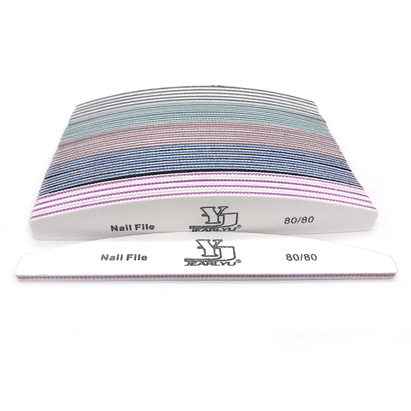 5Pcs/Lot Nail File Mix Color Limas 80/100/150/180/240 Grit Professional Sandpaper Cuticle Remover Buffer Files Manicure Tool Set Viralgem Store