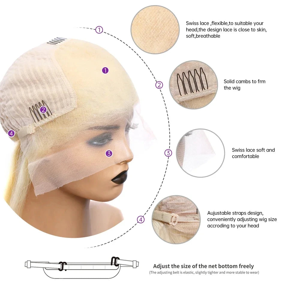 30 Inch 613Blonde 250Densit 13x6 HD Lace Front Wig Human Hair Straight Brazilian 13x4 Transparent Lace Human Hair Wigs For Women Viralgem Store