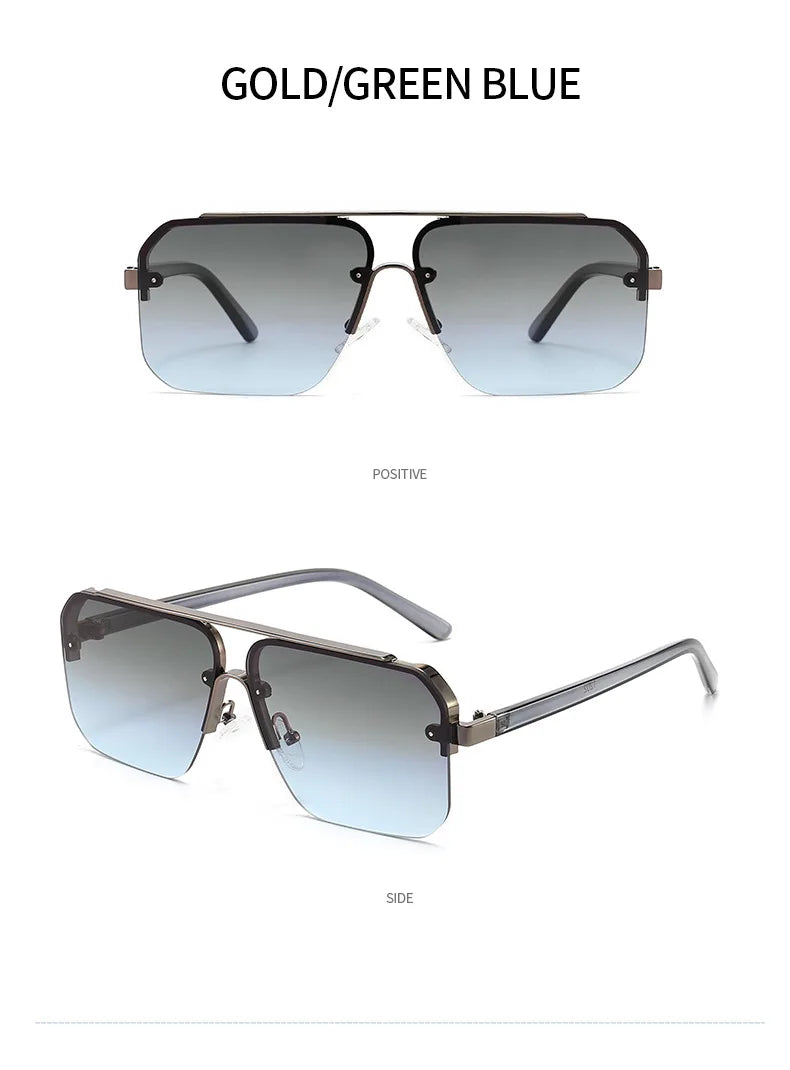 2024 New Square Frame Sunglasses Europe And The United States Fashion Sunglasses Men And Women Half Frame Sunglasses