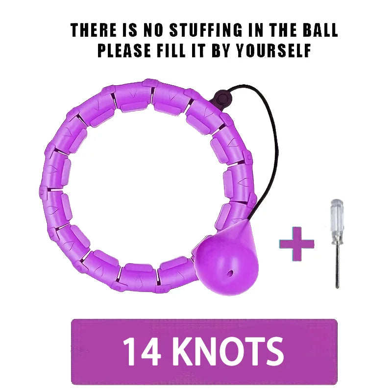 Weighted Fitness Hoop for Adults & Kids Detachable Knots Abdomen Weight Loss 2 in 1 Abdomen Fitness Weight Loss Massage