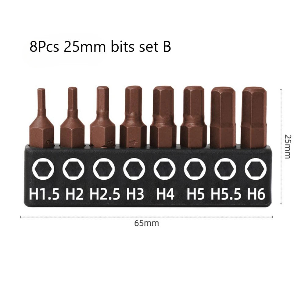 25mm 50mm 1/4 Screwdriver Bits Set S2 Steel Closs Phillips Slotted Hexagonal Solid Hollow Torx for Ratchet Wrench Hand Tools Viralgem Store