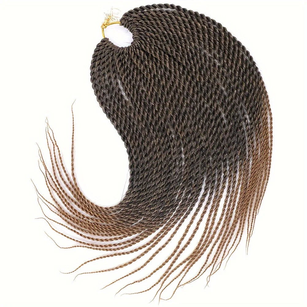 5Pcs Pre-Looped Synthetic Senegalese Twist Crochet Braids - 30 Roots/Pack, High-Temperature Fiber Hair Extensions for Women