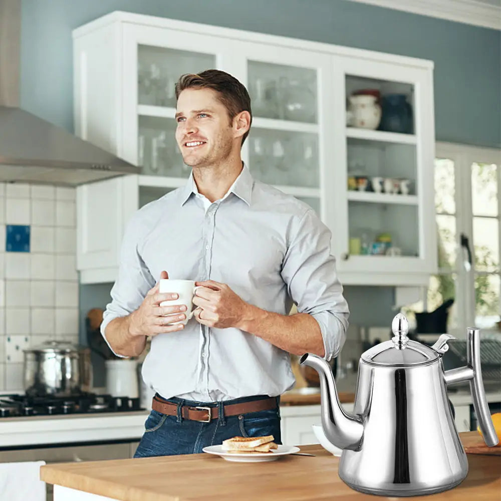 1.0L/1.5L/2.0L Tea Kettle Stainless Steel Teapot Removable Infuser for Loose Flower Tea Coffee Stovetop Safe Water Kettle Viralgem Store