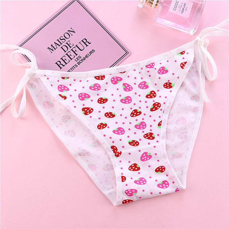 SP&CITY Young Girls Student Cute Underwear Women Japan Lace Up Cotton Panties Funny Hollow Out Seamless Briefs Female Lingerie