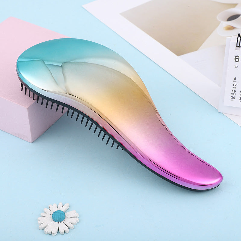 1pc Magic Anti-static Hair Brush Handle Plastic Electroplate Comb Shower Shampoo Massage Comb Salon Hair Styling Tools Viralgem Store