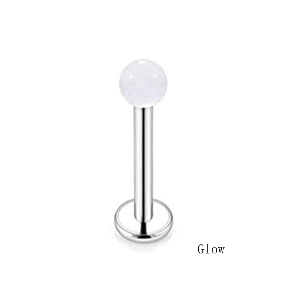 WKOUD 16g Stainless Steel Lip Labret Piercing Crystal Ball Monroe Lip Stud Helix Tragus Conch Cartilage Earrings 6/8/10mm