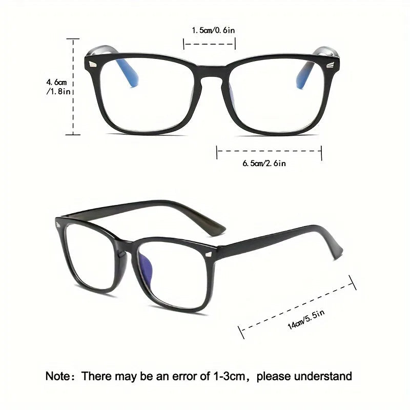 3pcs Lightweight PC Frames Minimalist Square Clear Lens Glasses - Blue Light Blocking, Full Frame, for Everyday & Casual Wear Viralgem Store