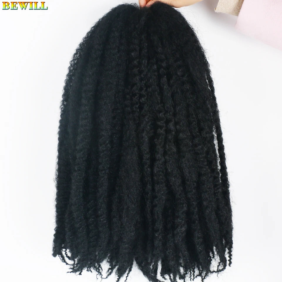 18 Inch 1-6 Packs Marley Twist Crochet Hair Black Brown to Blonde Synthetic Afro Marley Ombre Braiding Hair for Faux Locs Braids