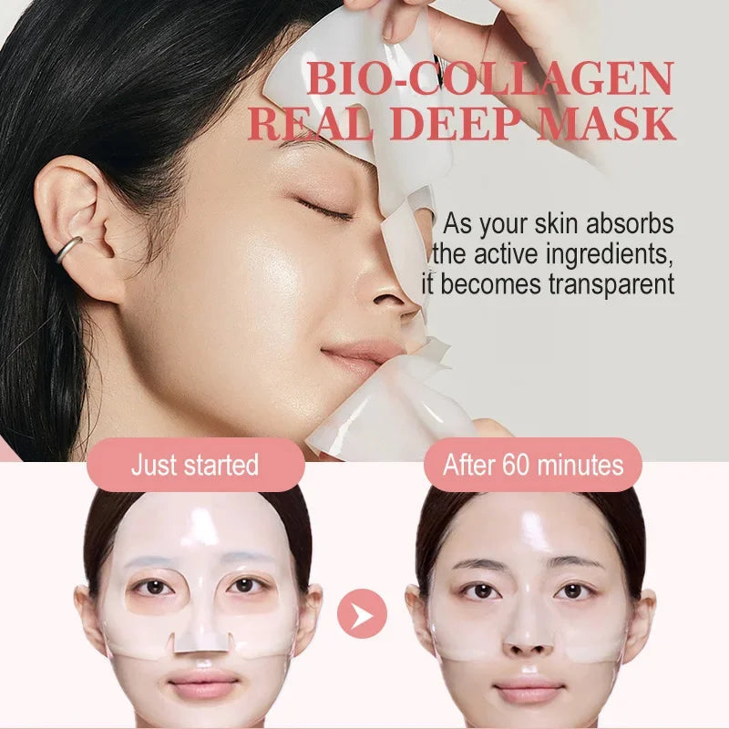 1/3/5/10PCS Bio Collagen Face Mask Shrink Pores Deep Hydrating Overnight Mask Moisturizing Refreshing Brightening Face Skin Care Viralgem Store