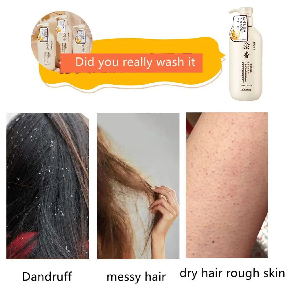 300ML Japanese Shampoo And Conditioner & Body Wash, Amino Acid Fragrant Japanese Shampoo, Japan Evening Shampoo Hair Care