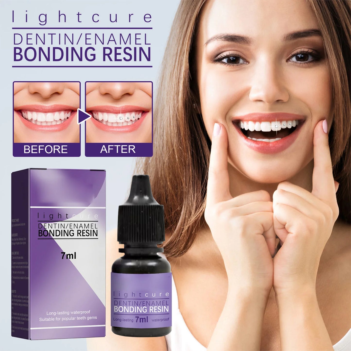 Tooth Gem Decoration Glue Encrusted Crystal Rhinestone Orthodontic Teeth Glue for Family Friends Colleagues Gift