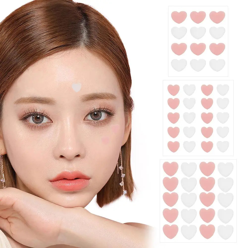 12/20 Counts Acne Care Patches Cute Pink Heart Shaped Acne Pimple Patches Invisible Acne Cover Treatment Stickers Skin Care Viralgem Store