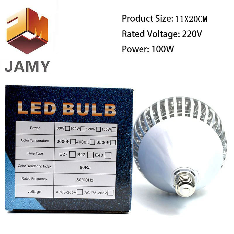 1PC 11X20CM Super Power E27 LED Bulb Luminaire Garage Light 220V For House For Home Lighting 100W High Luminosity Bulbs LT012-S Viralgem Store