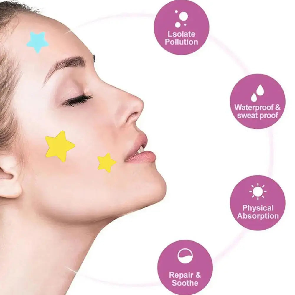 28Pcs Colorful Cute Star Shaped Acne Treatment Sticker Invisible Acne Cover Removal Pimple Patch Skin Care Viralgem Store