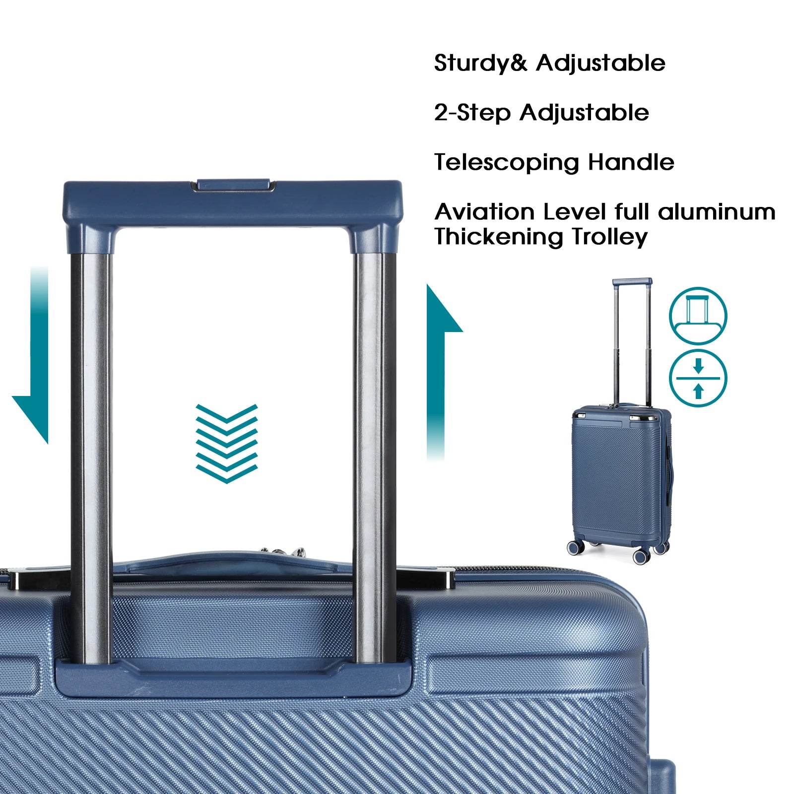 3-Piece PP Hardshell Suitcase Set 20/24/28in - Lightweight Luggage w/360° Spinner Wheels & TSA Lock, Durable Carry-On Viralgem Store