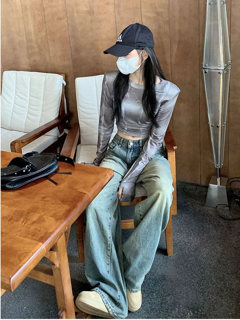 Stay Comfortable and Fashionable With Deeptown Y2k Baggy Wide Leg Jeans - A Must-Have for Casual Wear