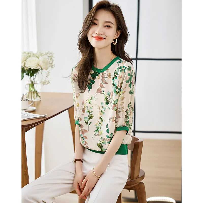 Trendy Ladies' Unique Design Short Sleeve T-shirts Fashion Print Tees for Women Cool Summer Daily T-shirts Casual Top