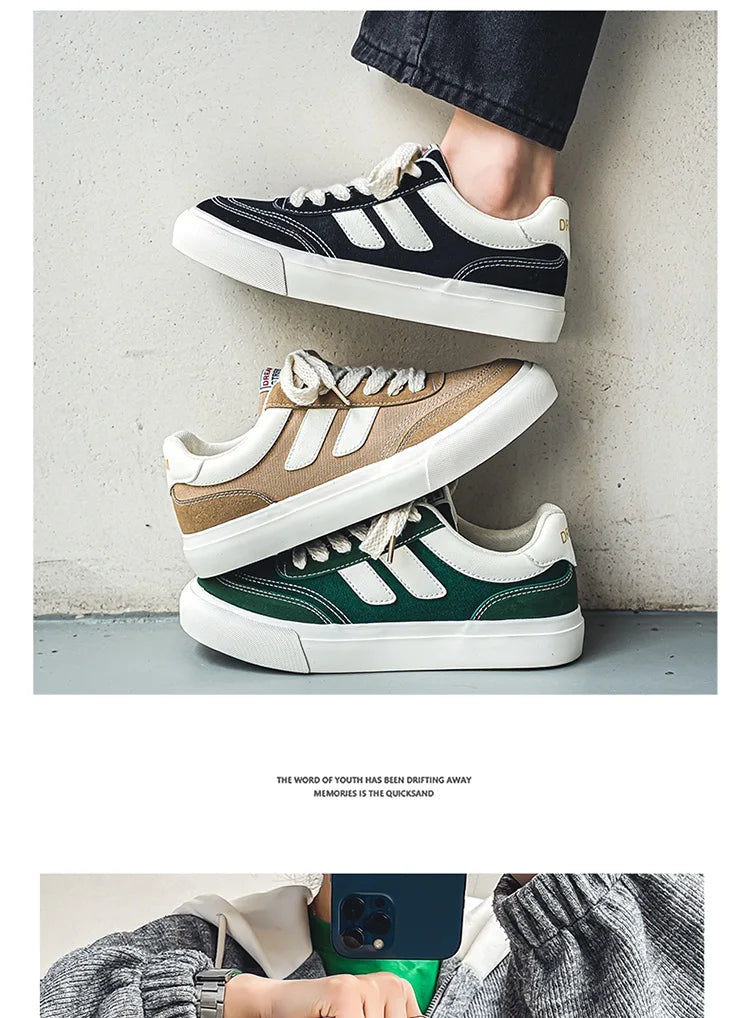 2023 Hot Sale Canvas Shoes Men Skateboard Shoes Platform Comfortable Casual Walking Streetwear Teenager Men Vulcanize Shoes Viralgem Store