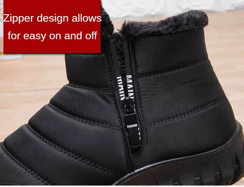 2024 Winter Men Ankle Snow Boot Waterproof Non Slip Shoe for Men Casual Keep Warm Plush Plu Size Couple Footwear Chaussure Homme
