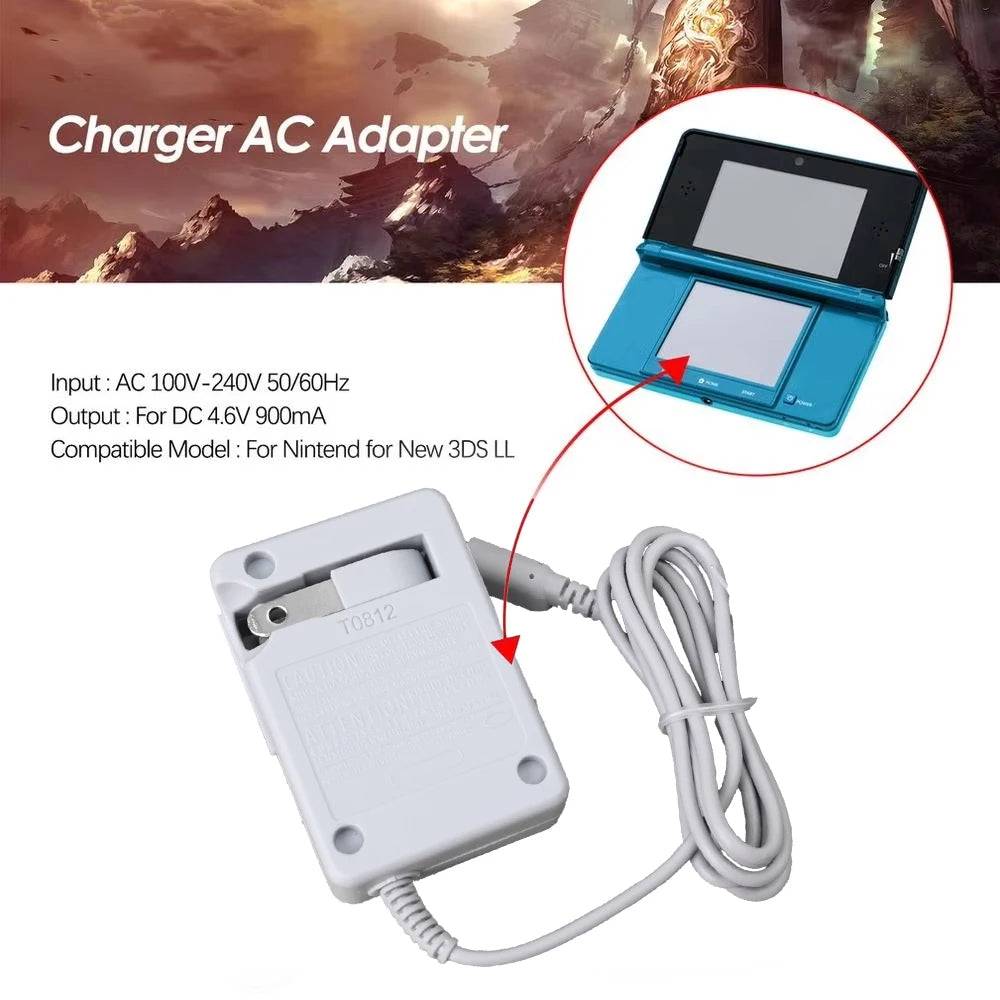 AC Adapters Game Charger For Nintendo Dsi Ndsi 3DS/ DSi/DSi XL/ 2DS/ 2DS XL/New 3DS XL 100-240V Wall Plug Adapter For 3DS Viralgem Store
