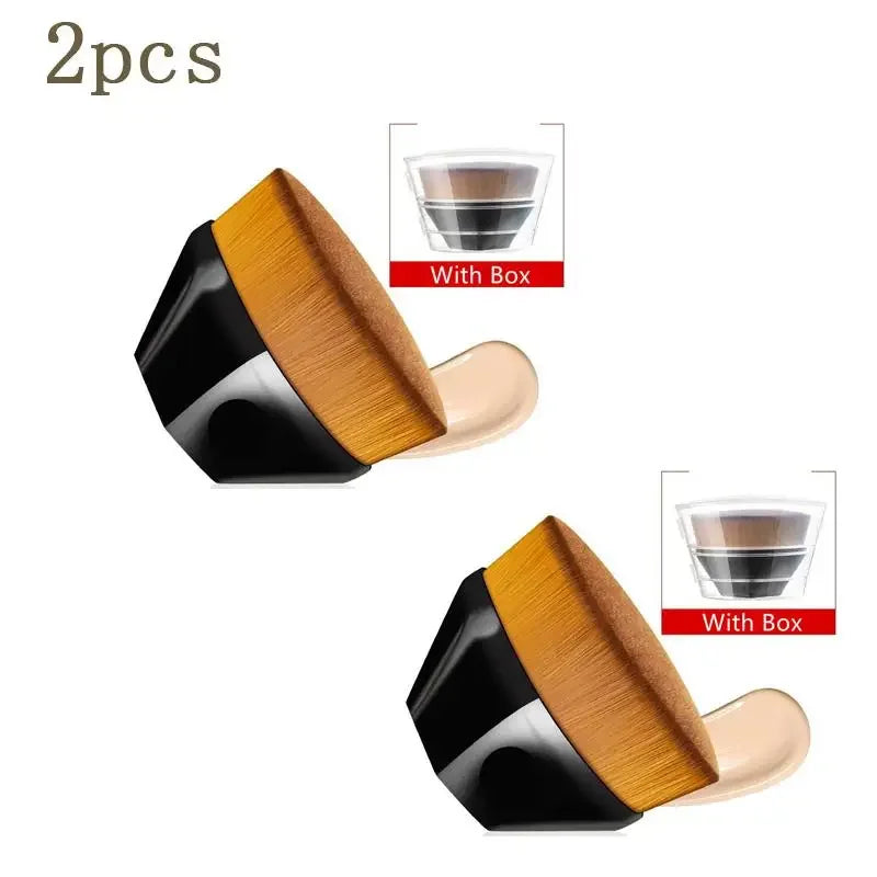 1-5pcs Hexagonal Makeup Brush, Flawless Foundation Make-Up Brush, Suitable For Liquid Makeup Brush Set, Women'S Soft Cosmetics Viralgem Store