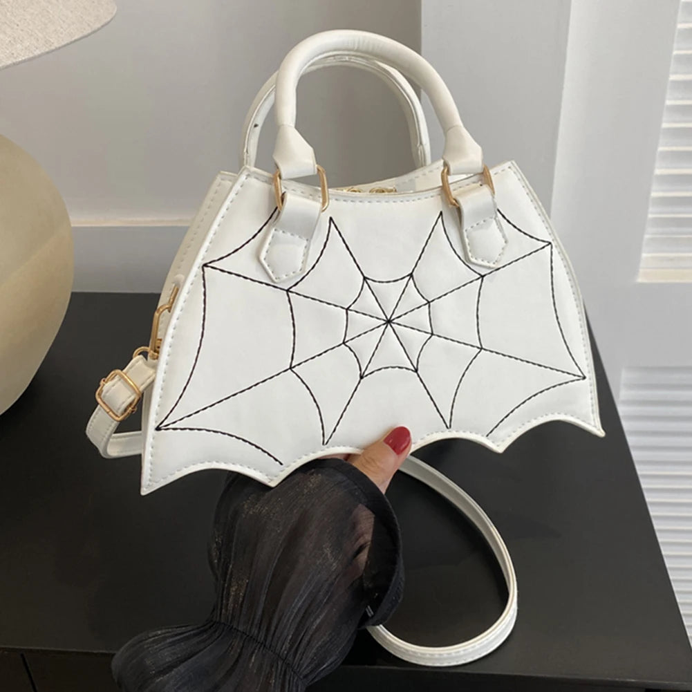 Women Crossbody Bag Large Capacity Coffin Shape Phone Shoulder Bag Halloween PU Top Handle Bag for Travel Make Up Cosmetic Bag