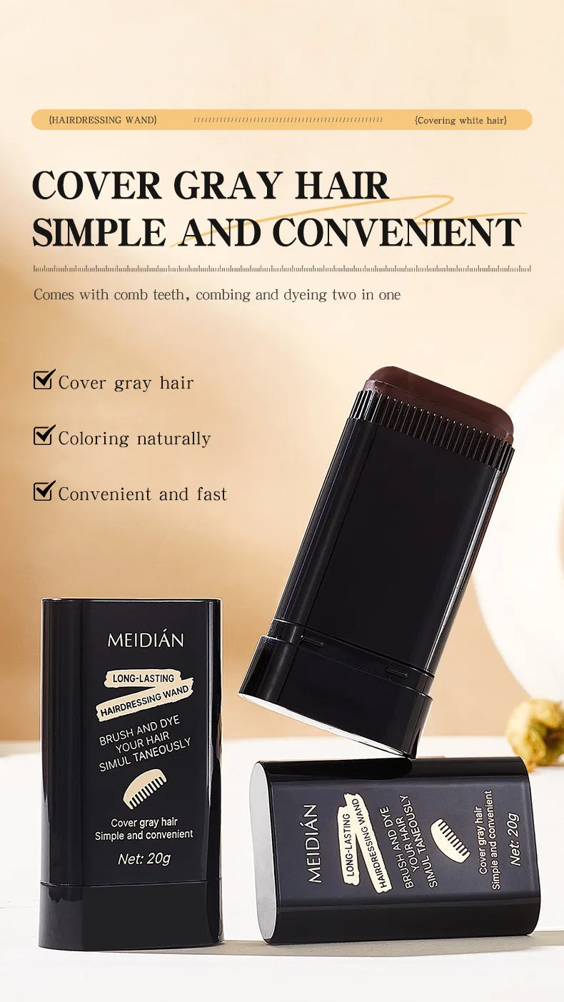 2-in-1 Hair Color Brush & Comb - Instant Gray Coverage, On-The-Go Root Touch Up, Washable Temporary Black Dye for Men/Women Viralgem Store