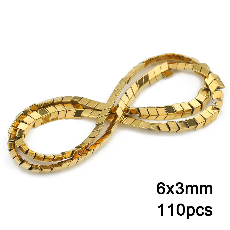 3A+ Retention Color Various Shapes Star Heart Hematite Natural Stone Plated Loose Gold Beads For Jewelry Making Diy Bracelets